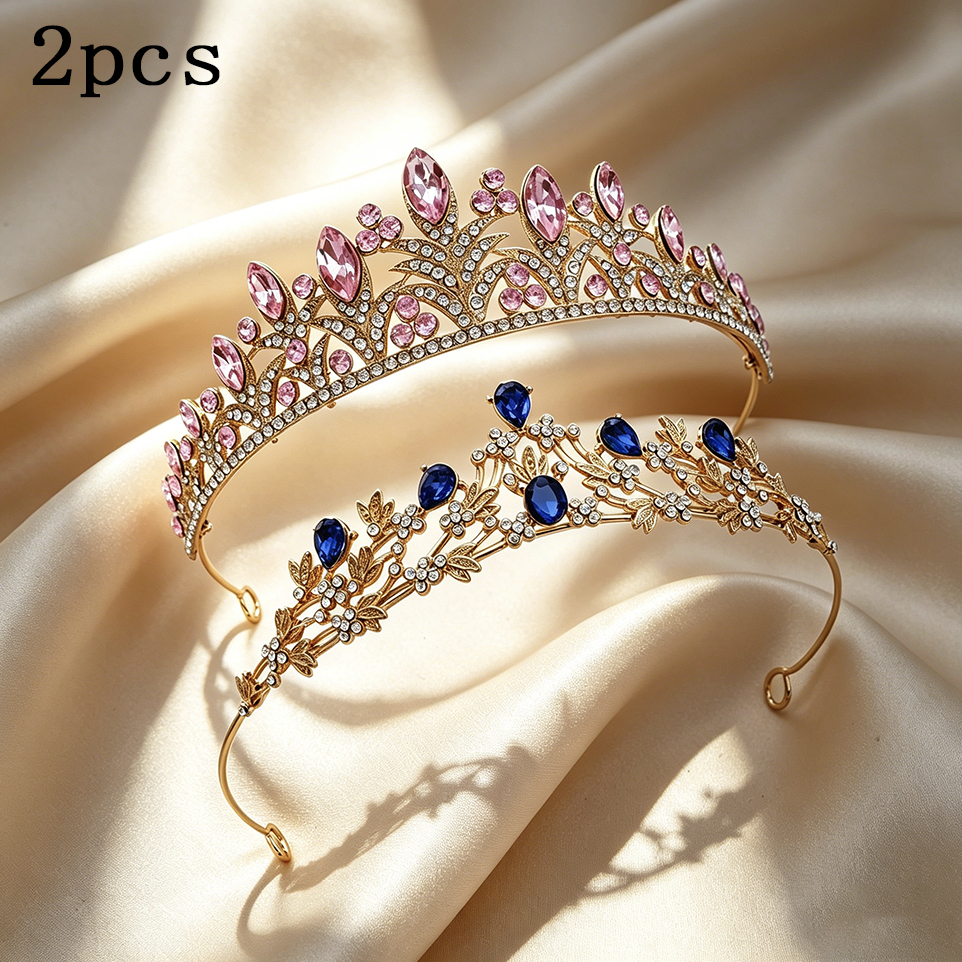 Event Suppliers - 2 Pack Leaf Rhinestone Gold Plated