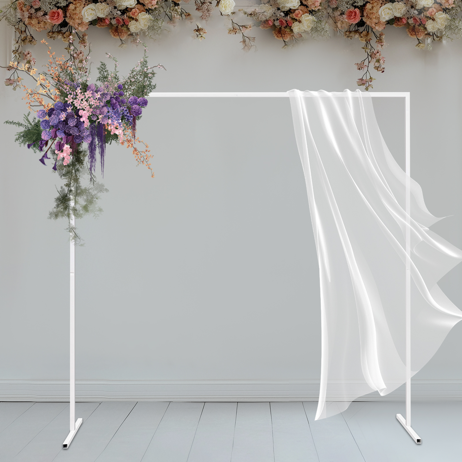 Balloon Arch Kit - 6.6x6.6FT Square Metal Wedding Arch Stand
