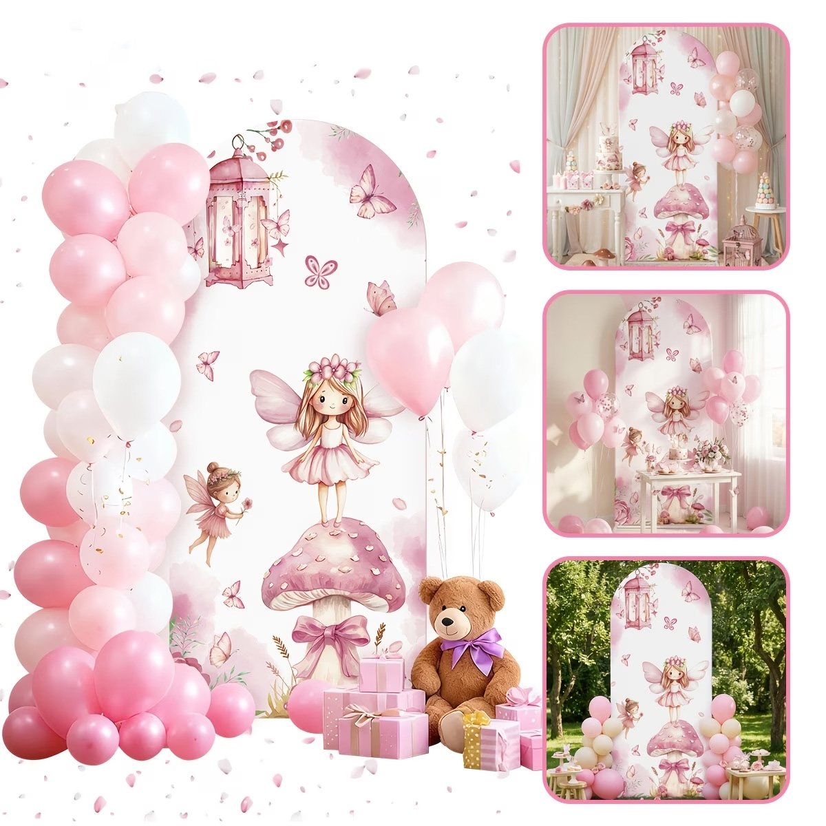 Fairy And Mushroom Background  - مراجعة Dessert Table Backdrop وسعره