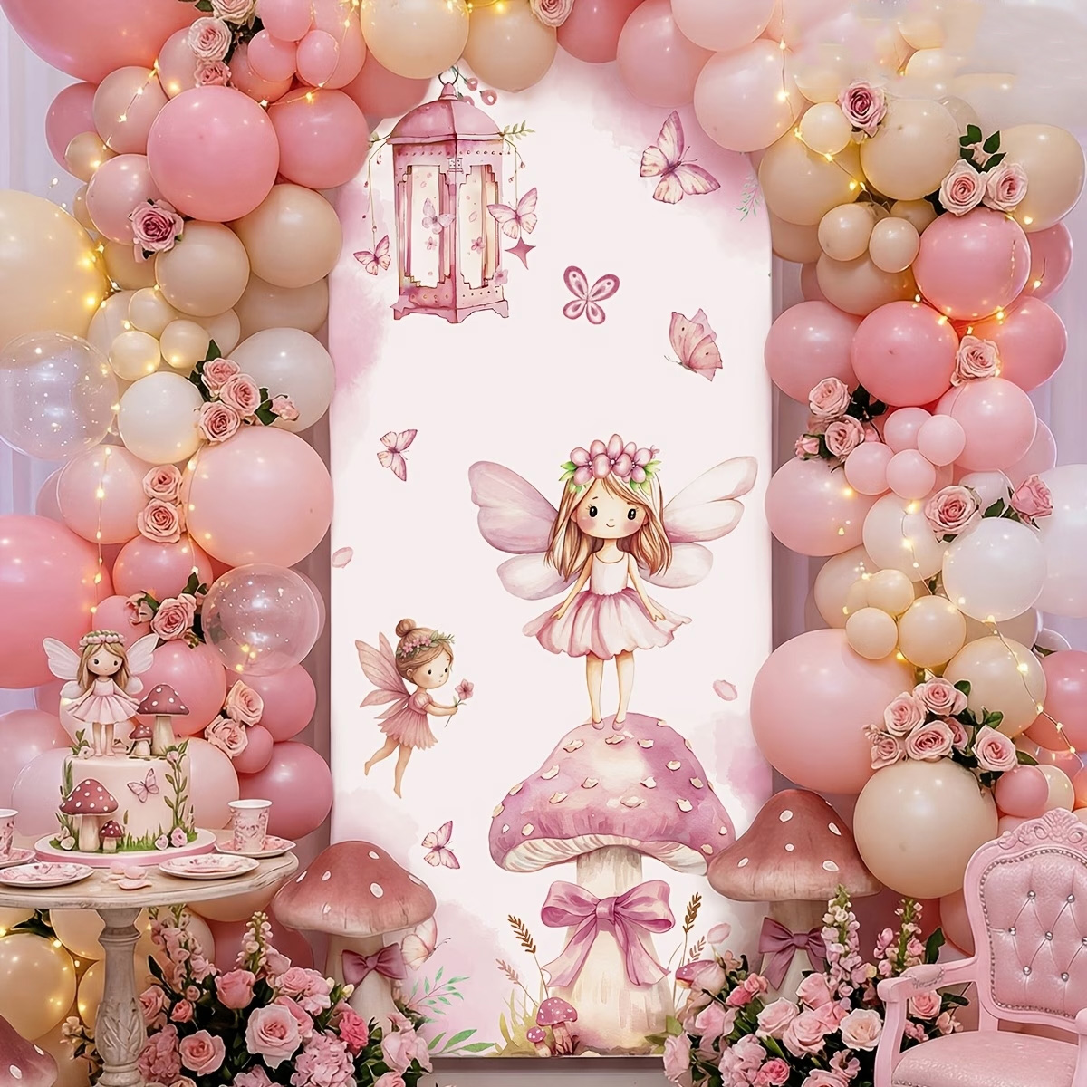 Fairy And Mushroom Background  - مراجعة Dessert Table Backdrop وسعره