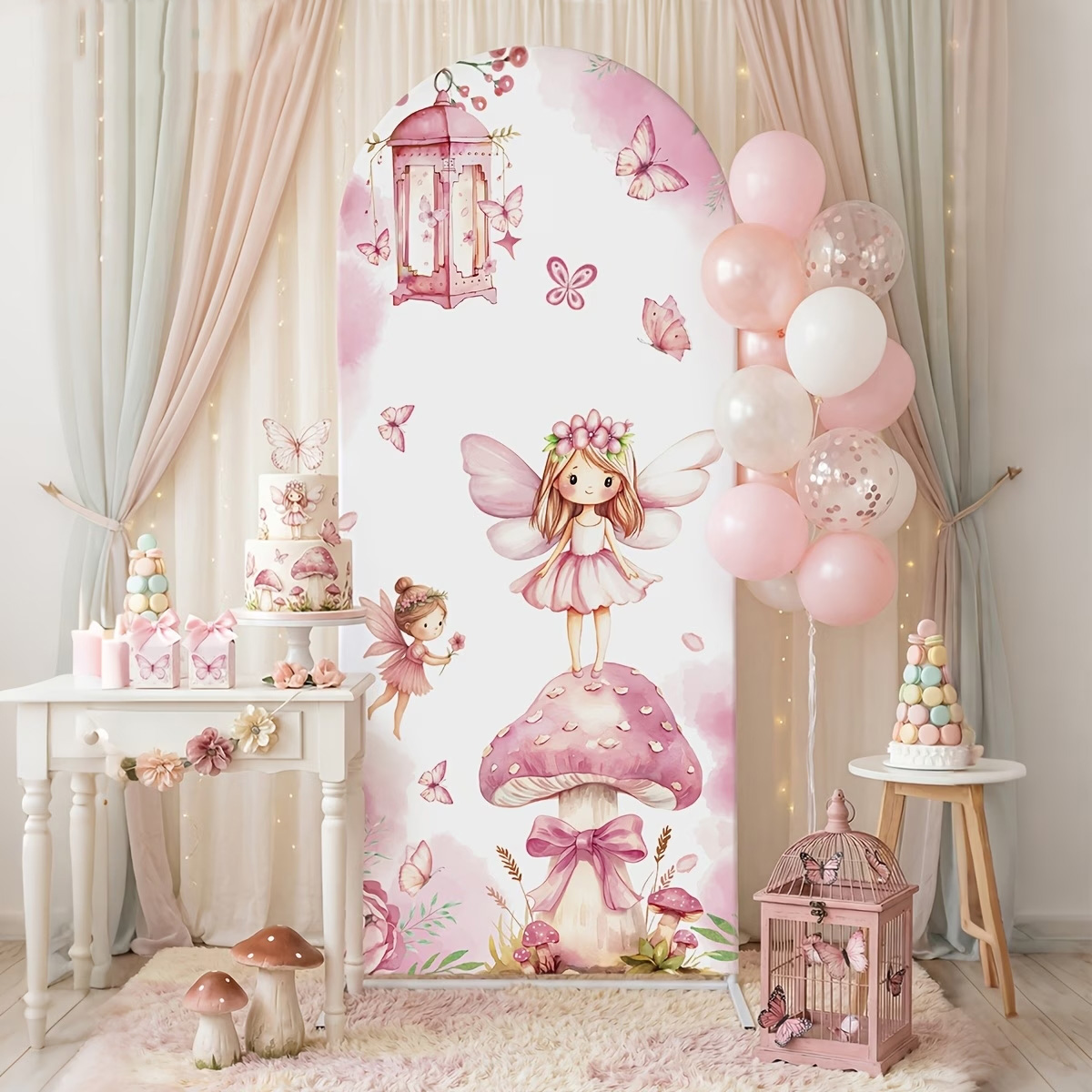 Fairy And Mushroom Background  - مراجعة Dessert Table Backdrop وسعره