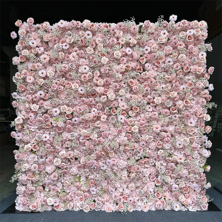 High Quality 8x8 Roll up Silk  - مراجعة Flower Wall Panel وسعره