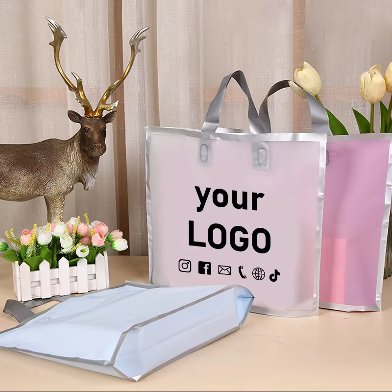 50Pcs Frosted hand shopping ba - مراجعة Event Party Shop وسعره