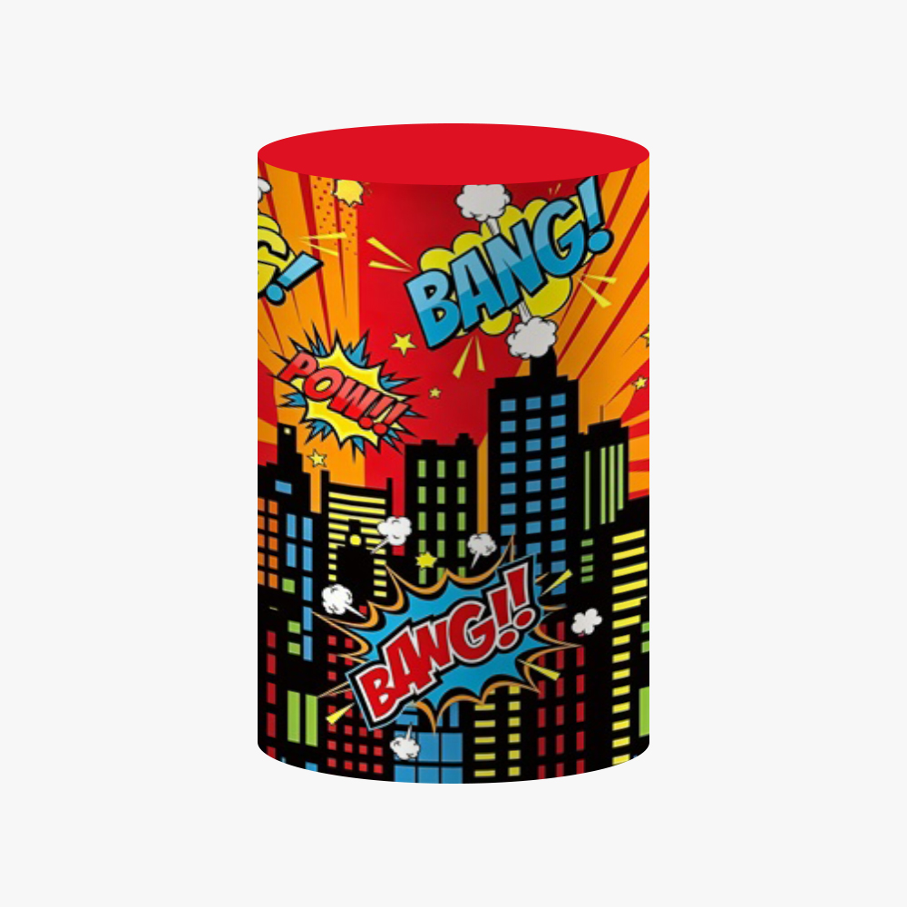 Comic Superhero Cylinder Cover - مراجعة Dessert Table Backdrop وسعره