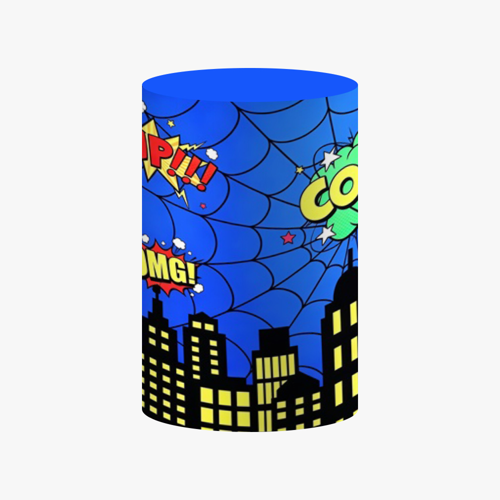 Comic Superhero Cylinder Cover - مراجعة Dessert Table Backdrop وسعره