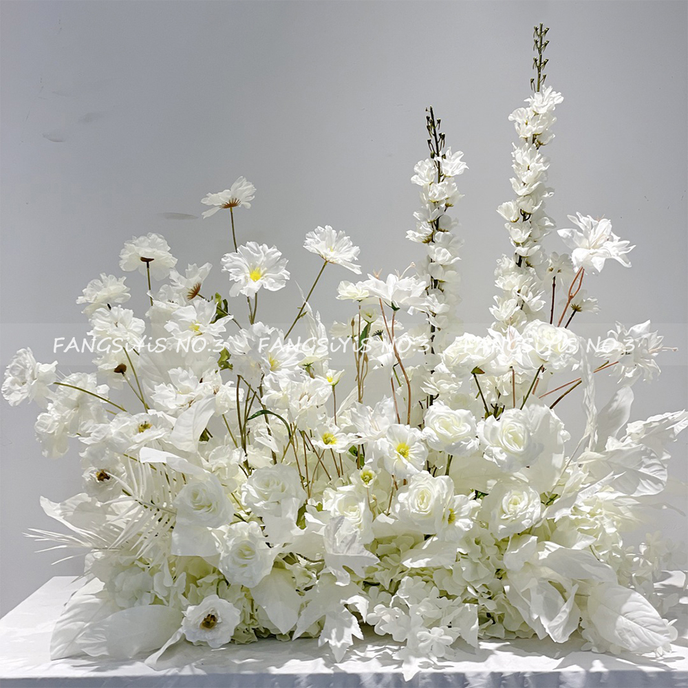100/50CM Artificial White Rose - مراجعة Flower Wall Panel وسعره