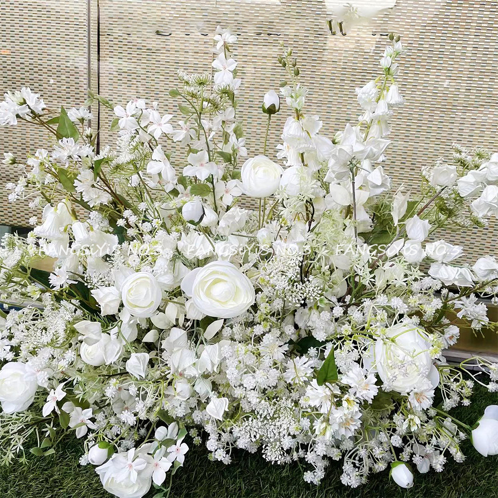 100/50CM Artificial White Rose - مراجعة Flower Wall Panel وسعره