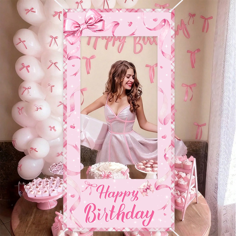 Pink Bow Photo Booth Frame Swe - مراجعة Photo Booth Frame وسعره