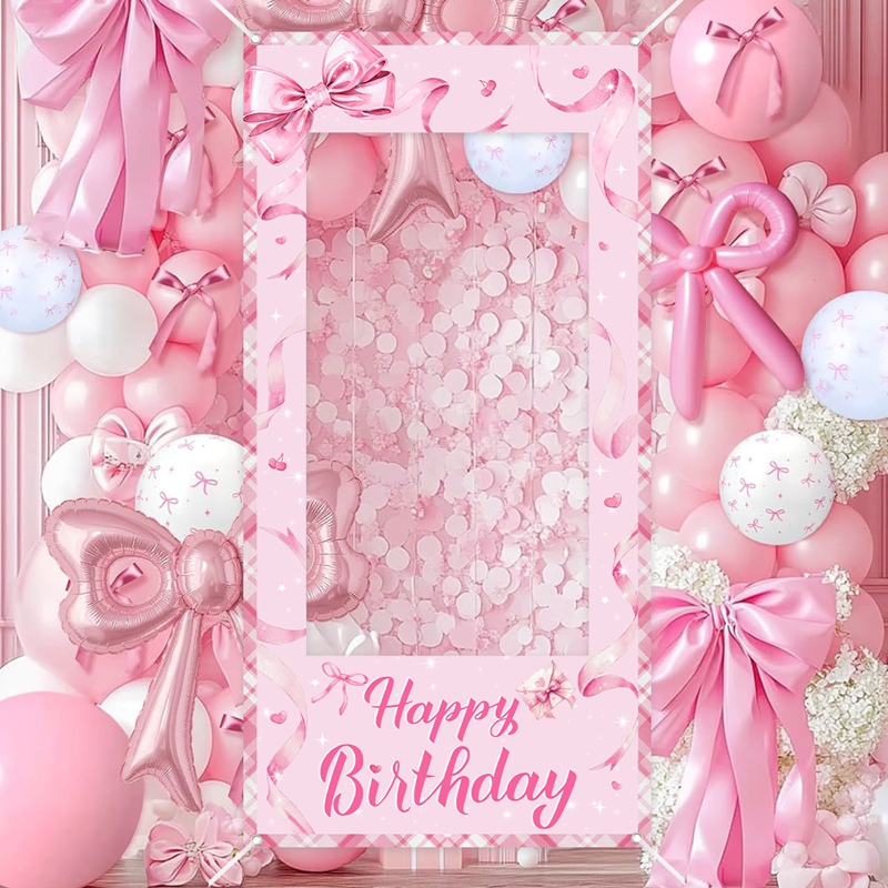Pink Bow Photo Booth Frame Swe - مراجعة Photo Booth Frame وسعره