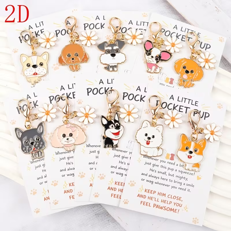 10 Cute Cartoon Puppy Keychain - مراجعة Party Favor Bag وسعره