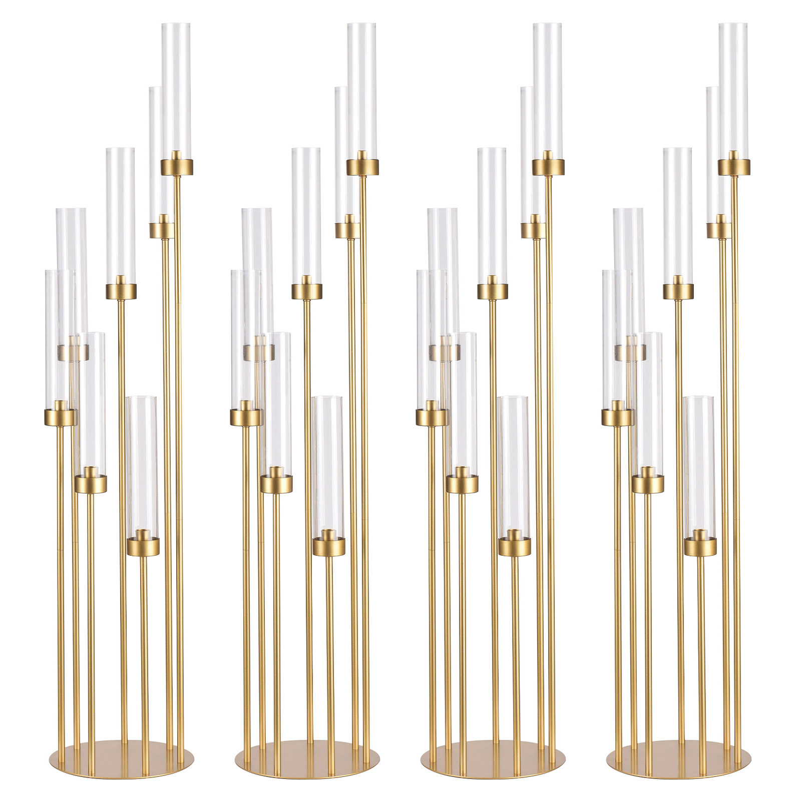 4 Sets 7-Arm Gold Floor Candel - مراجعة Centerpiece Stick وسعره