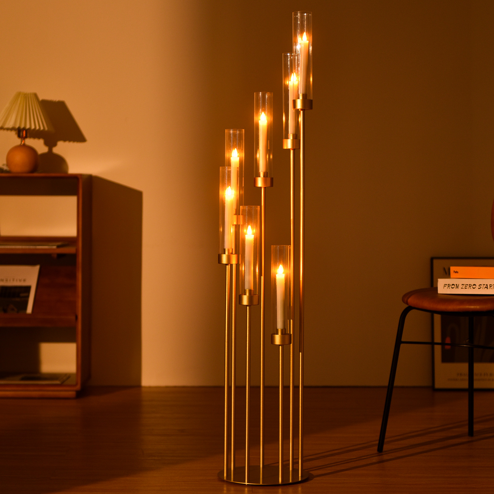 4 Sets 7-Arm Gold Floor Candel - مراجعة Centerpiece Stick وسعره