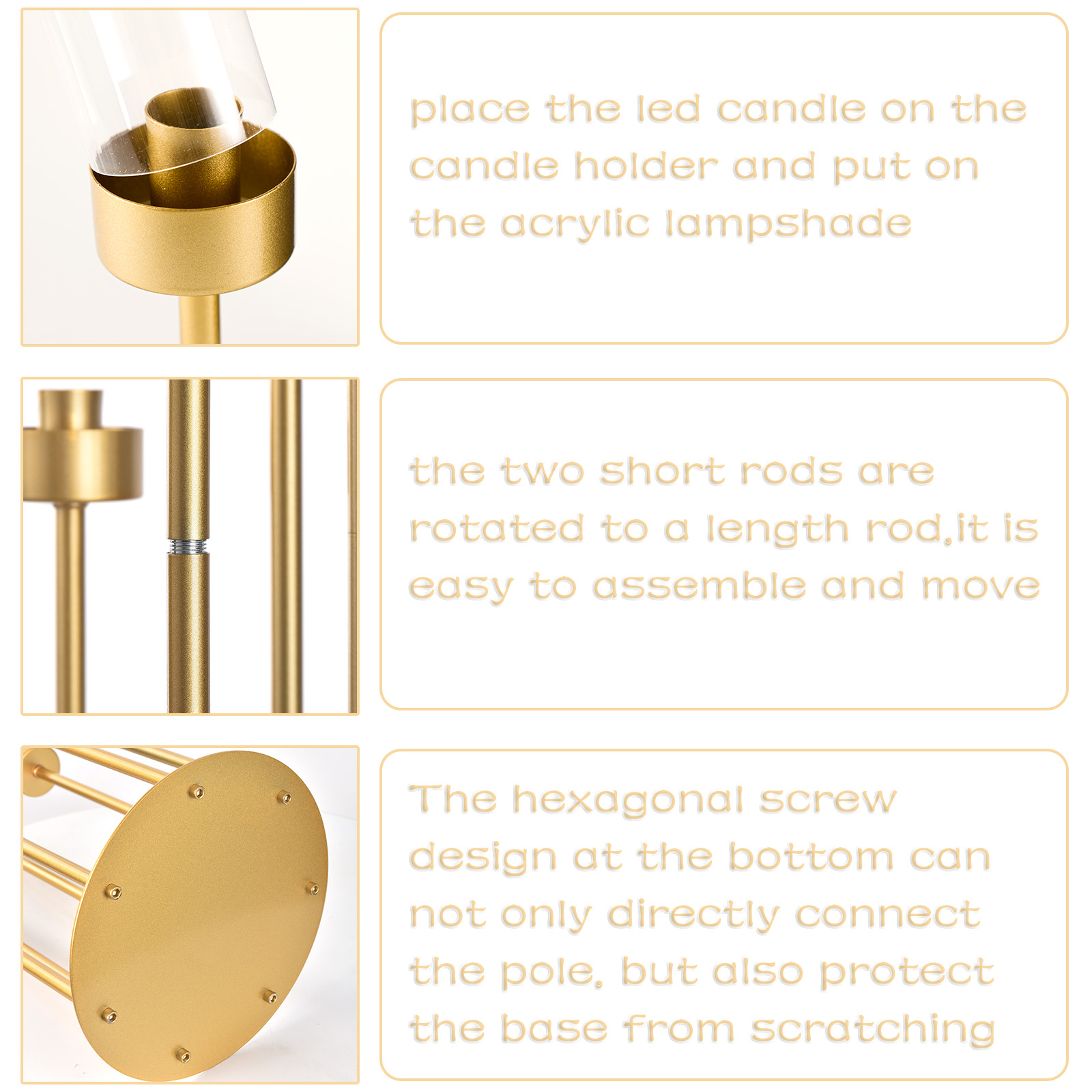 4 Sets 7-Arm Gold Floor Candel - مراجعة Centerpiece Stick وسعره