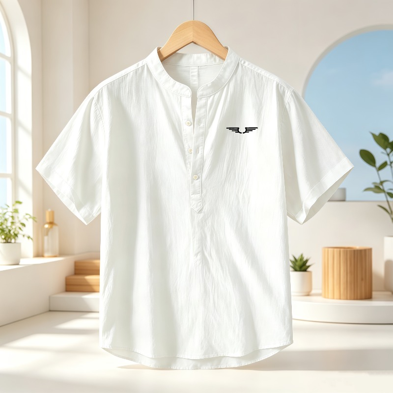 Men's cotton and linen Henley  - مراجعة Event Support وسعره