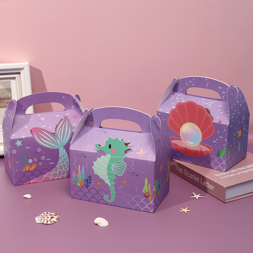 6pcs Mermaid Gift Paper Bags O - مراجعة Event Party Box وسعره