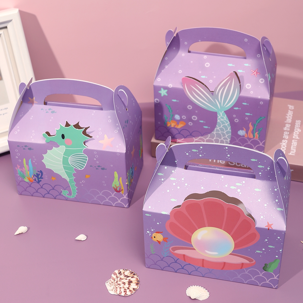 6pcs Mermaid Gift Paper Bags O - مراجعة Event Party Box وسعره