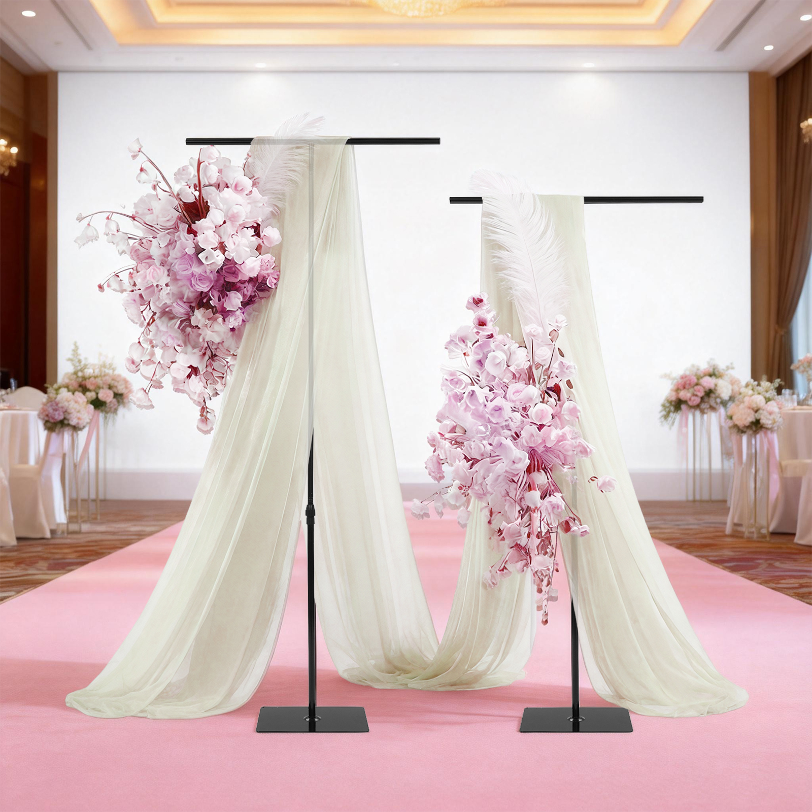 2PCS Wedding Backdrop Stands B - مراجعة Photo Booth Frame وسعره