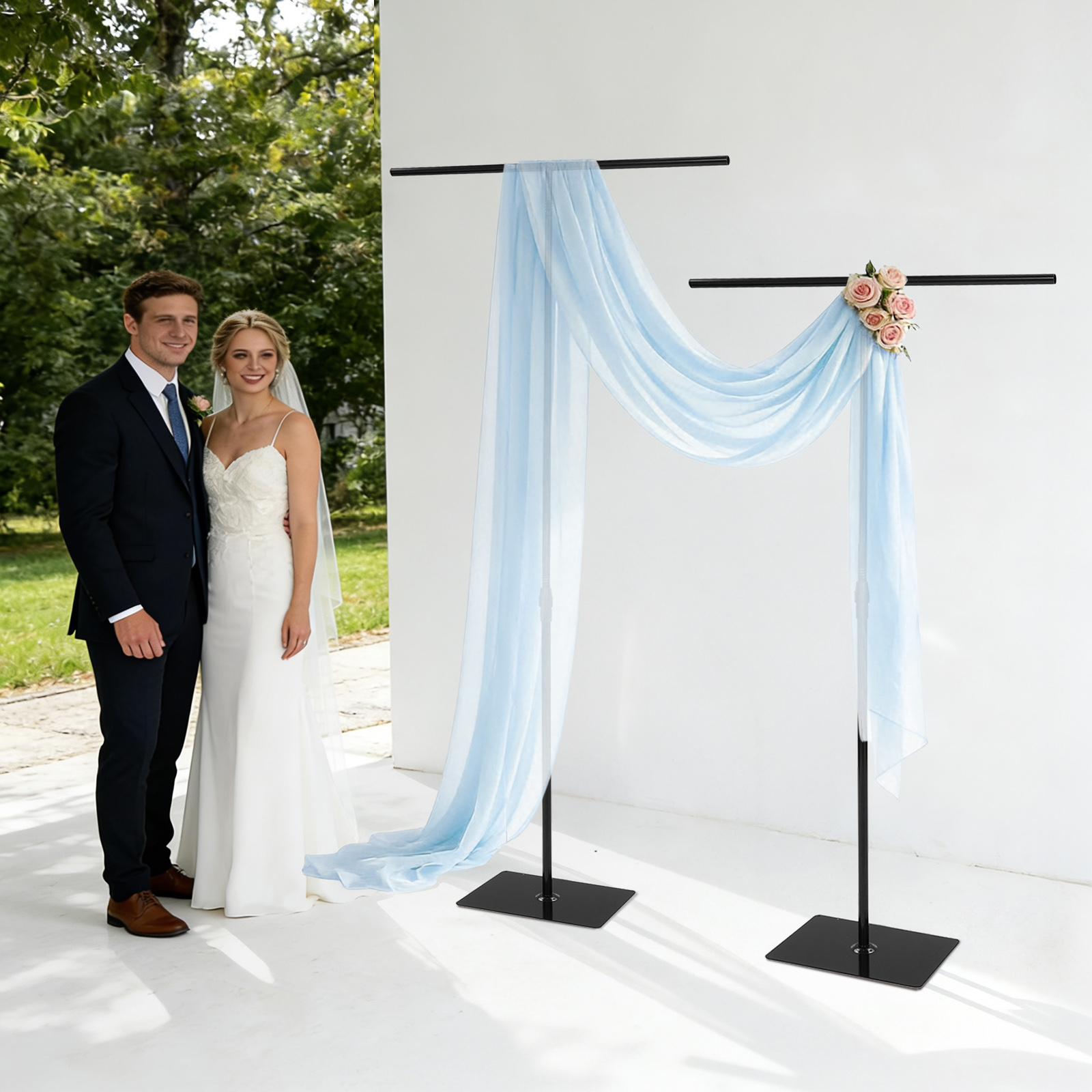 2PCS Wedding Backdrop Stands B - مراجعة Photo Booth Frame وسعره