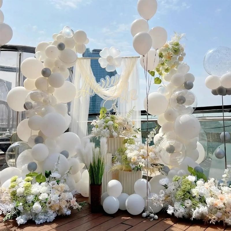 97Pcs White Latex Balloon Arch - مراجعة Balloon Arch Kit وسعره