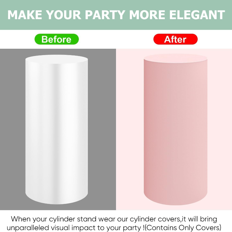 White Wedding Party Cylinder S - مراجعة Dessert Table Backdrop وسعره