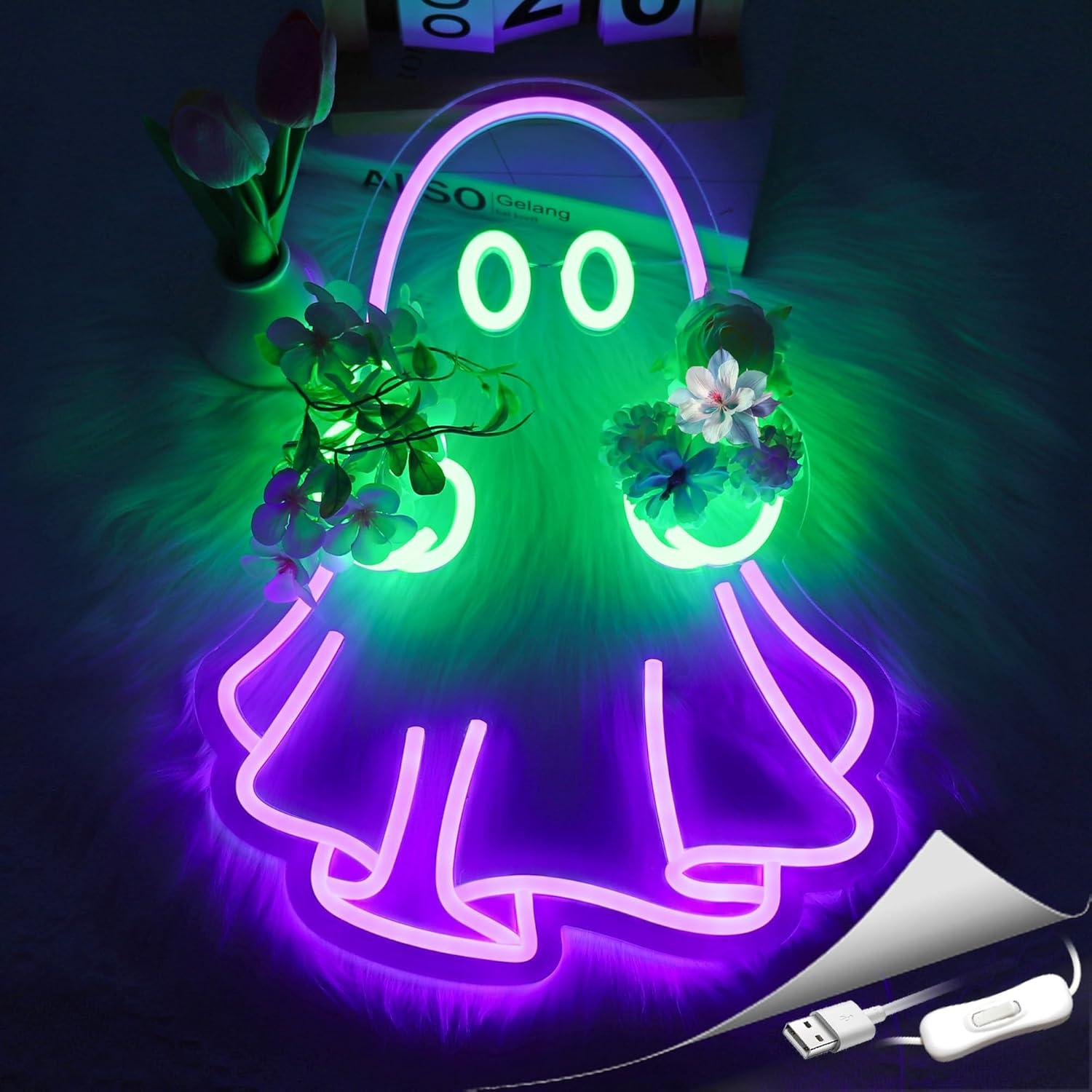 Ghost Neon Sign USB Powered LE - مراجعة Neon Sign Party وسعره