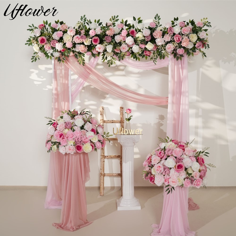 Uflower Pink Rose Greenery Han - مراجعة Flower Wall Panel وسعره