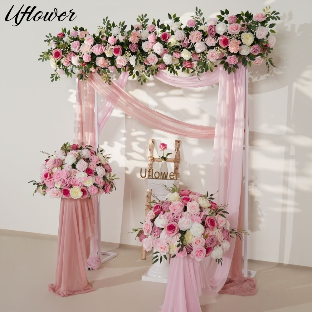 Uflower Pink Rose Greenery Han - مراجعة Flower Wall Panel وسعره