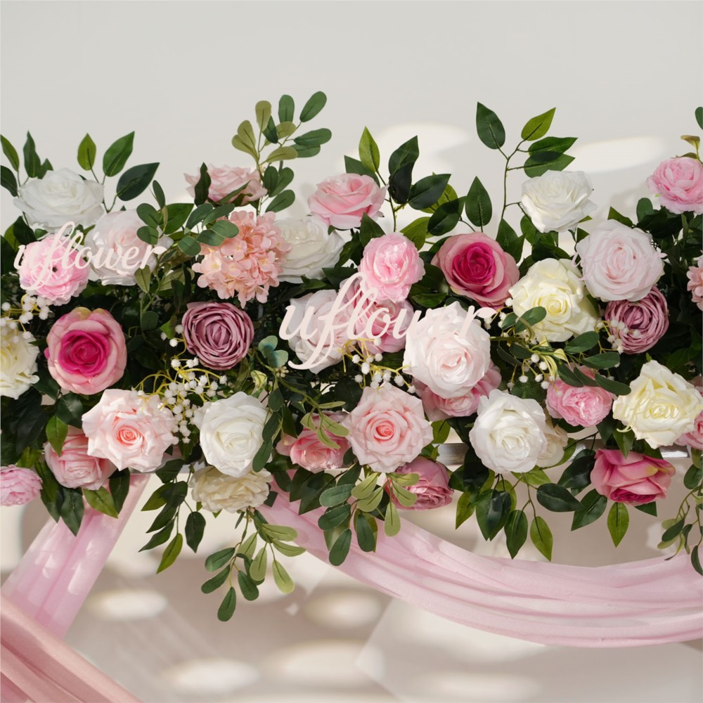 Uflower Pink Rose Greenery Han - مراجعة Flower Wall Panel وسعره