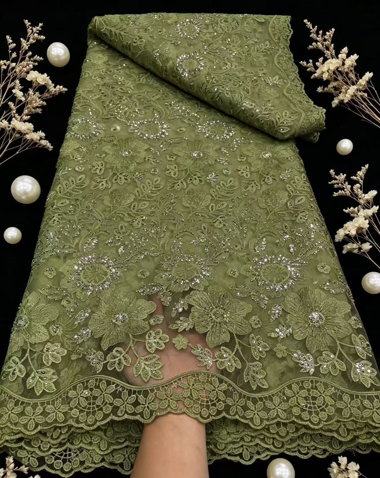 Pure French Tulle Net Sequins  - مراجعة Glitter Tablecloth وسعره
