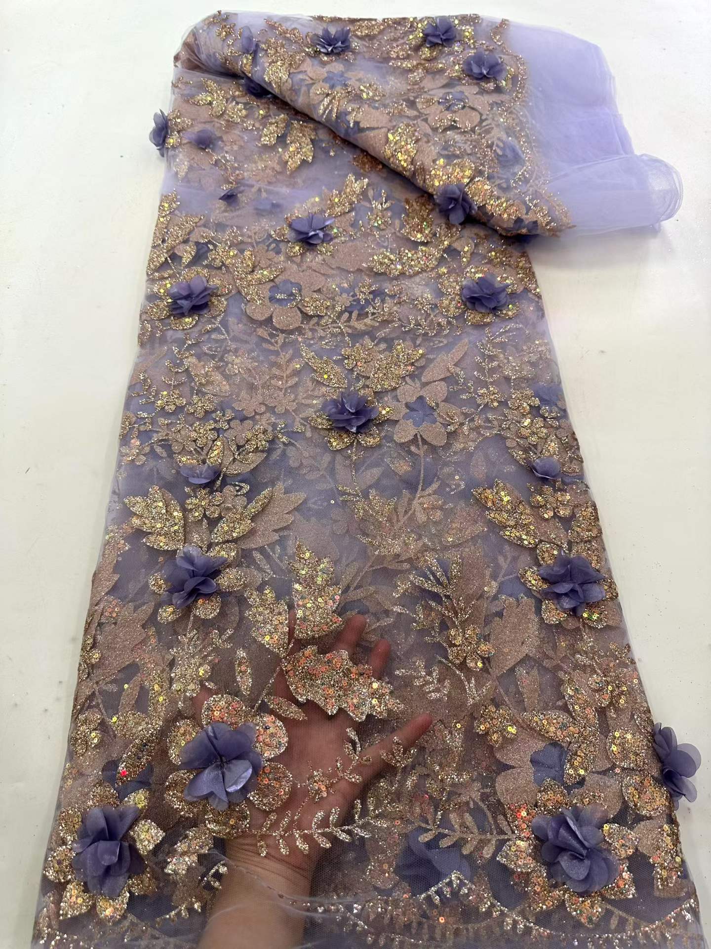 African Lace Fabric Embroidere - مراجعة Glitter Tablecloth وسعره