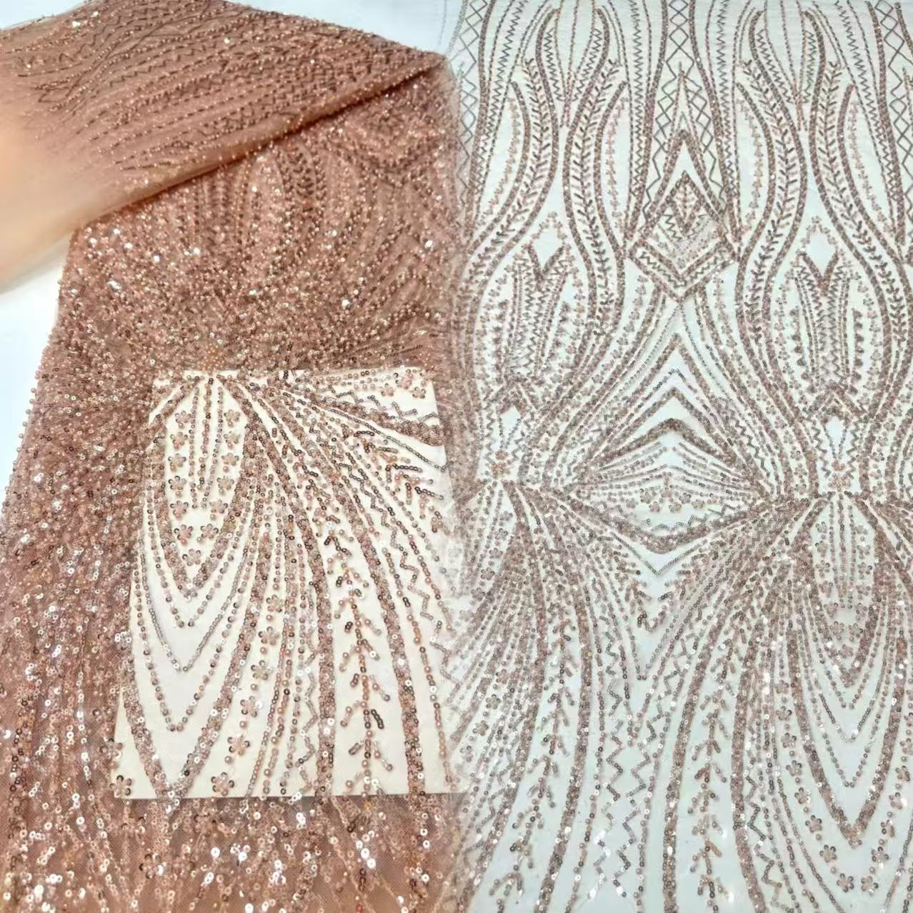 African Lace Fabric Sequins Be - مراجعة Glitter Tablecloth وسعره