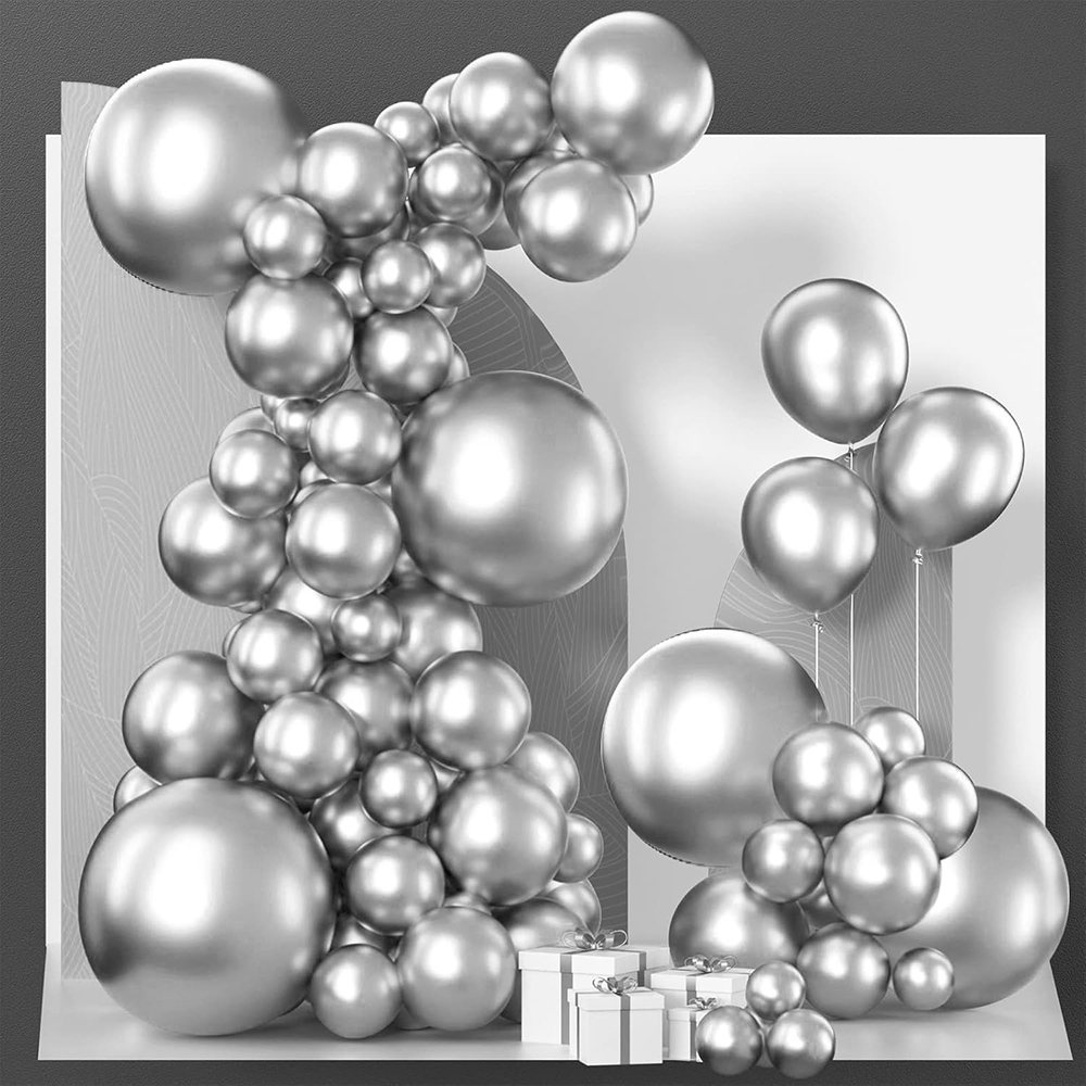 68Pcs Metallic Silver Balloons - مراجعة Balloon Arch Kit وسعره