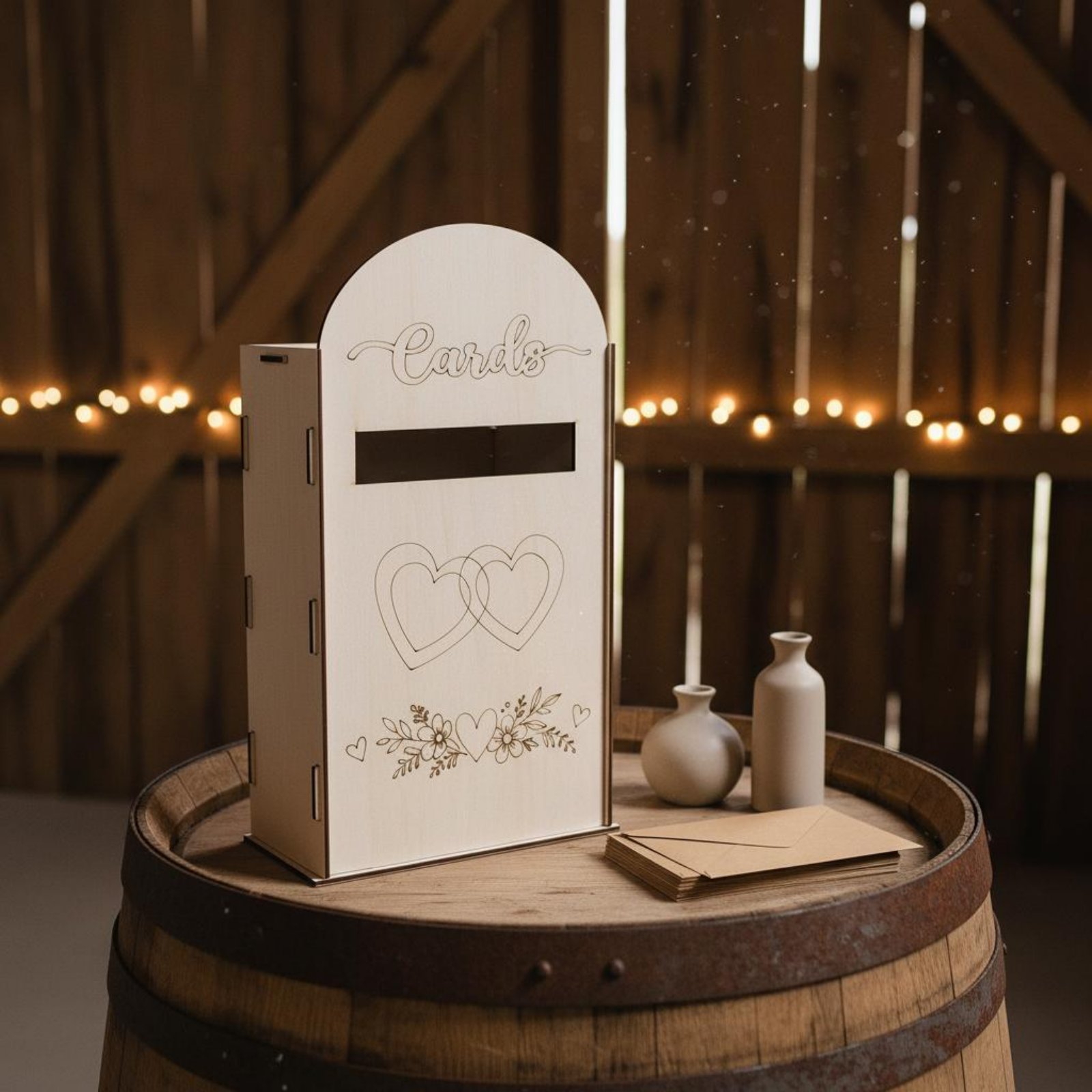 Wooden Wedding Card Box Laser  - مراجعة Event Party Box وسعره