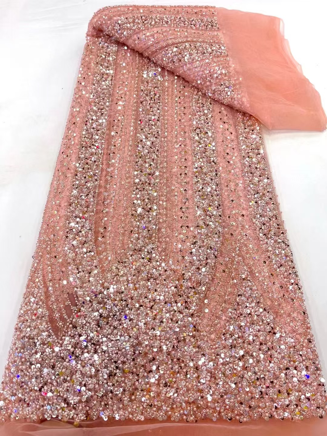1 Yard Luxury african fabric f - مراجعة Glitter Tablecloth وسعره