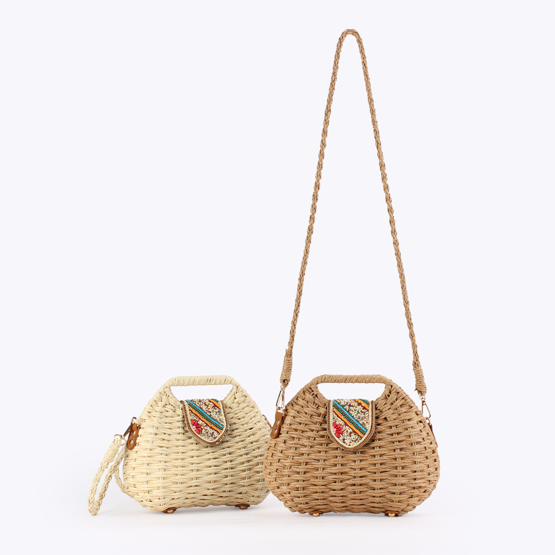 Color Beads Women Handbags Han - مراجعة Paper Straw Color وسعره