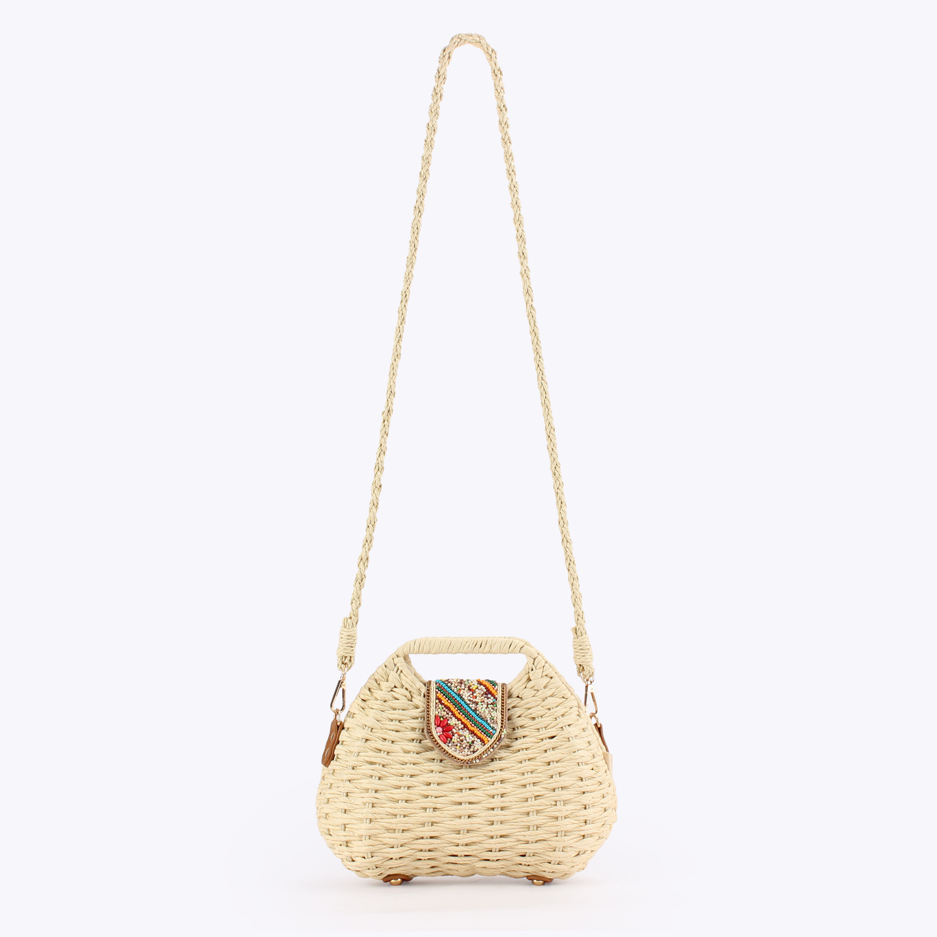 Color Beads Women Handbags Han - مراجعة Paper Straw Color وسعره