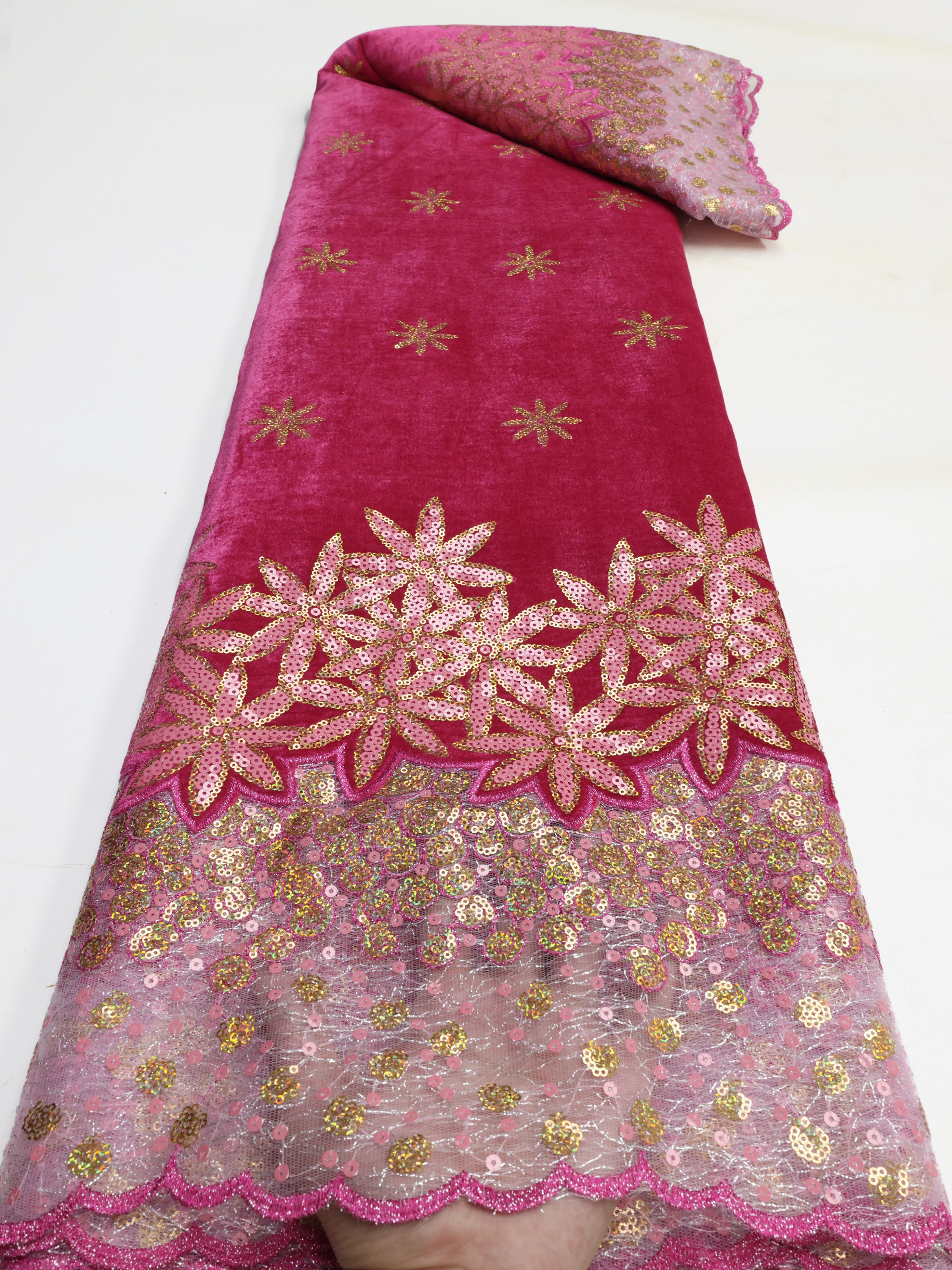 African Velvet Lace Fabric Lat - مراجعة Glitter Tablecloth وسعره