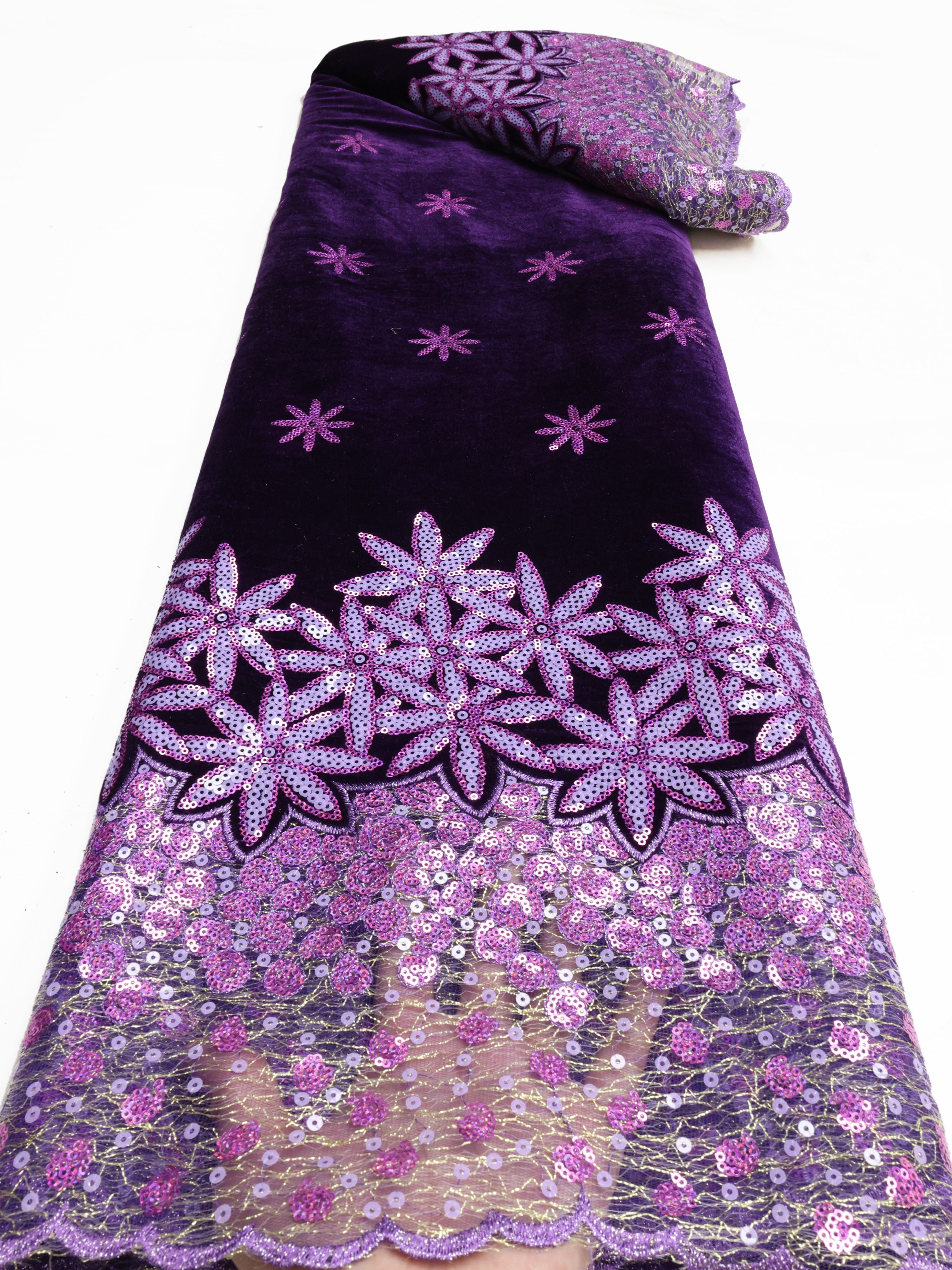 African Velvet Lace Fabric Lat - مراجعة Glitter Tablecloth وسعره