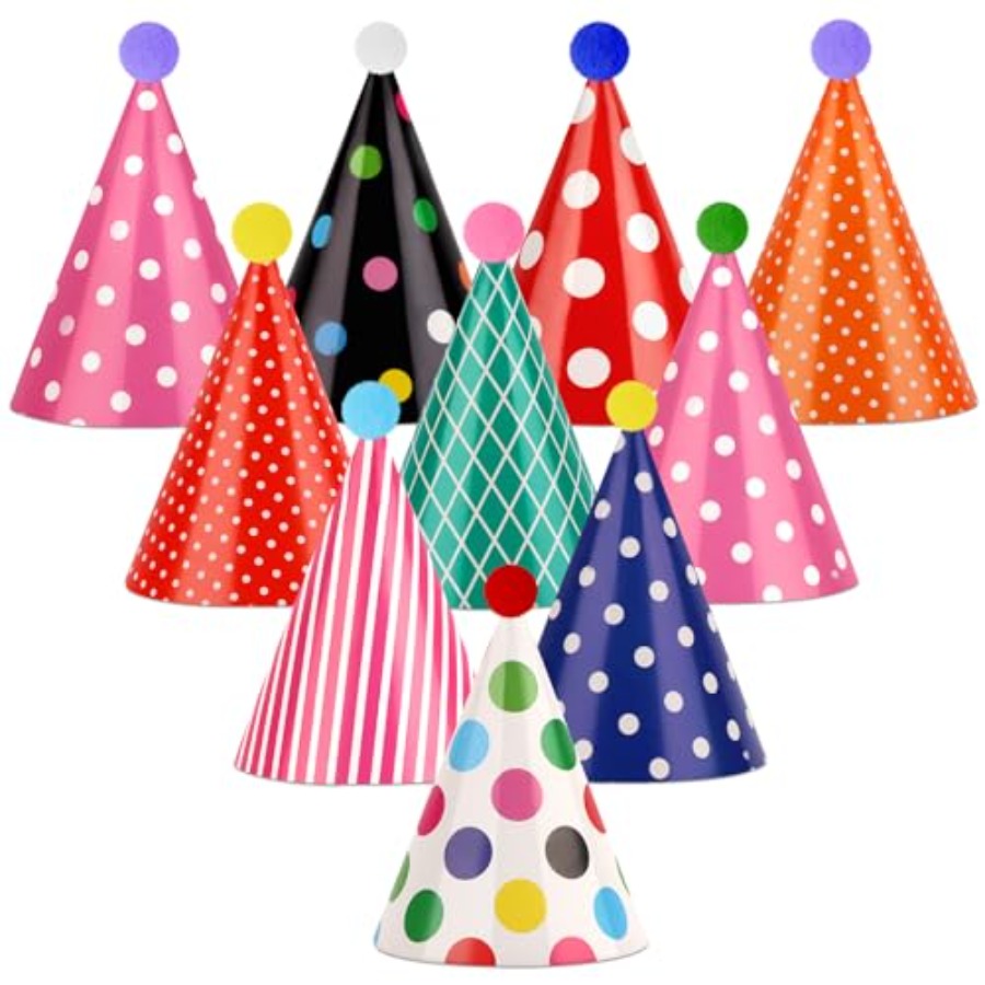 10 PCS Colorful Mini Party Hat - مراجعة Party Hat Cone وسعره