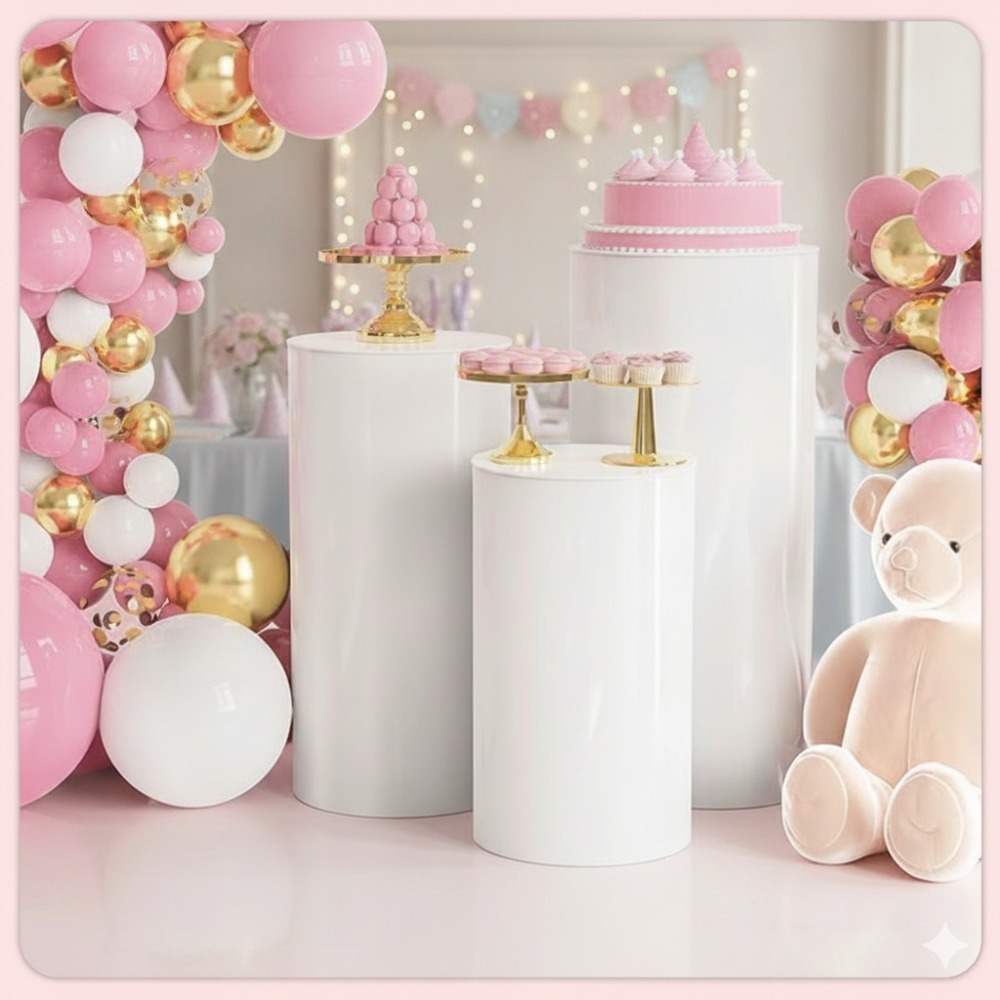 3/5Pcs White Cylinder Pedestal - مراجعة Event Support وسعره