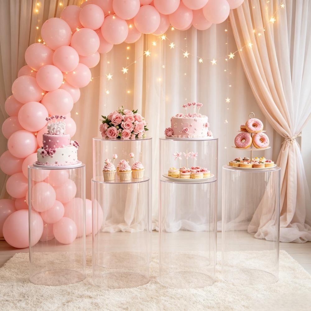 3/5Pcs White Cylinder Pedestal - مراجعة Event Support وسعره