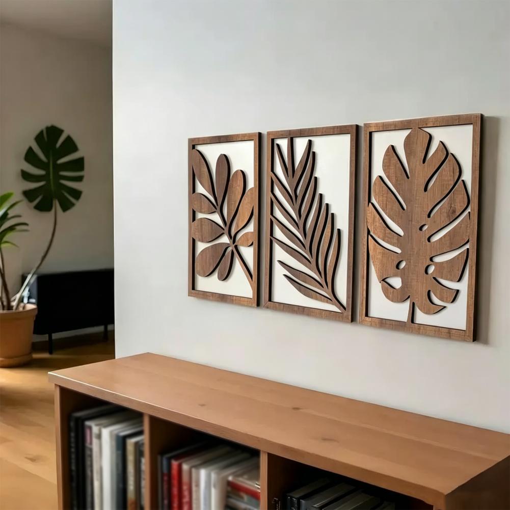3 Pcs Nordic Style Wood Decor  - مراجعة Flower Wall Panel وسعره