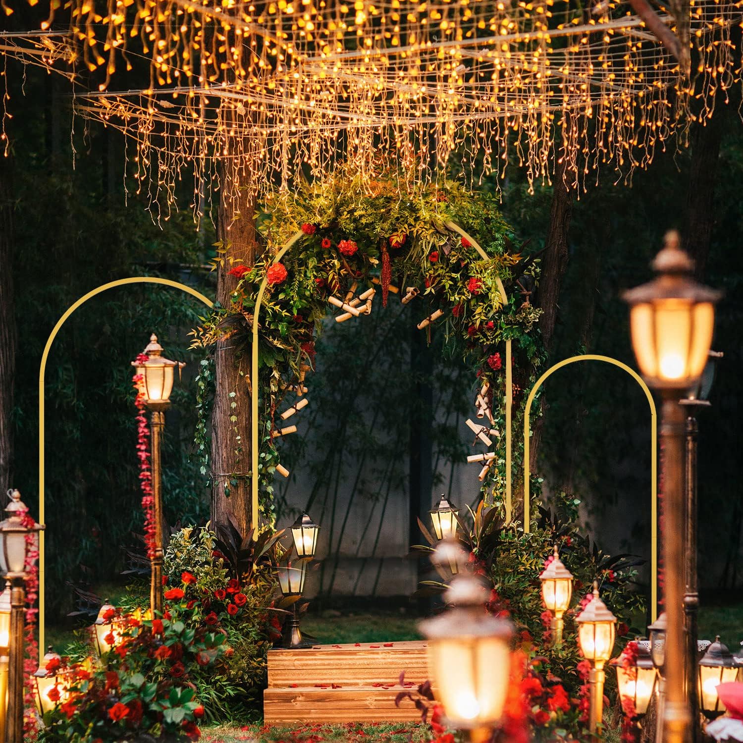 1pc Gold Metal Arch Backdrop S - مراجعة Balloon Arch Kit وسعره
