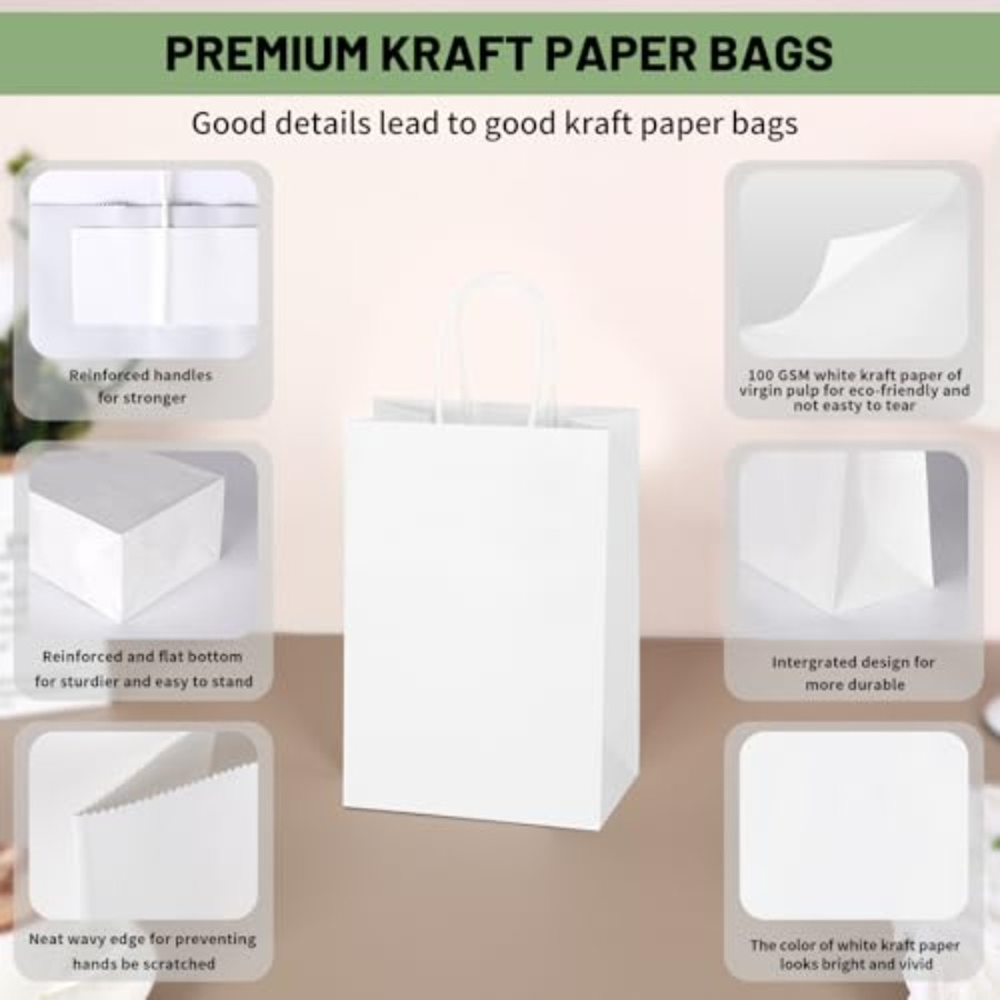 100 Pack 5.25x3.25x8.5 Inch Sm - مراجعة Party Favor Bag وسعره