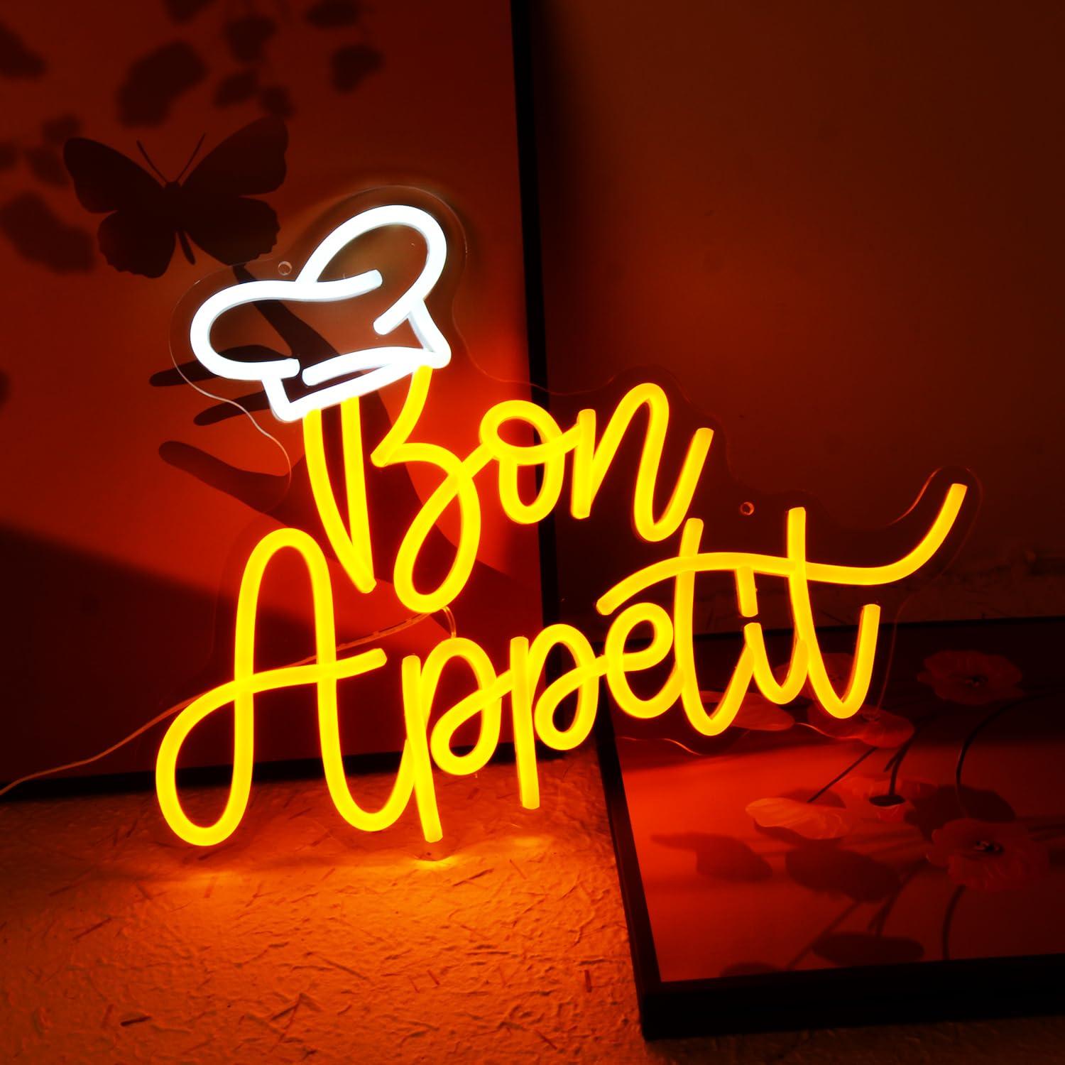 Bon Appetit Chef Hat Neon Sign - مراجعة Neon Sign Party وسعره