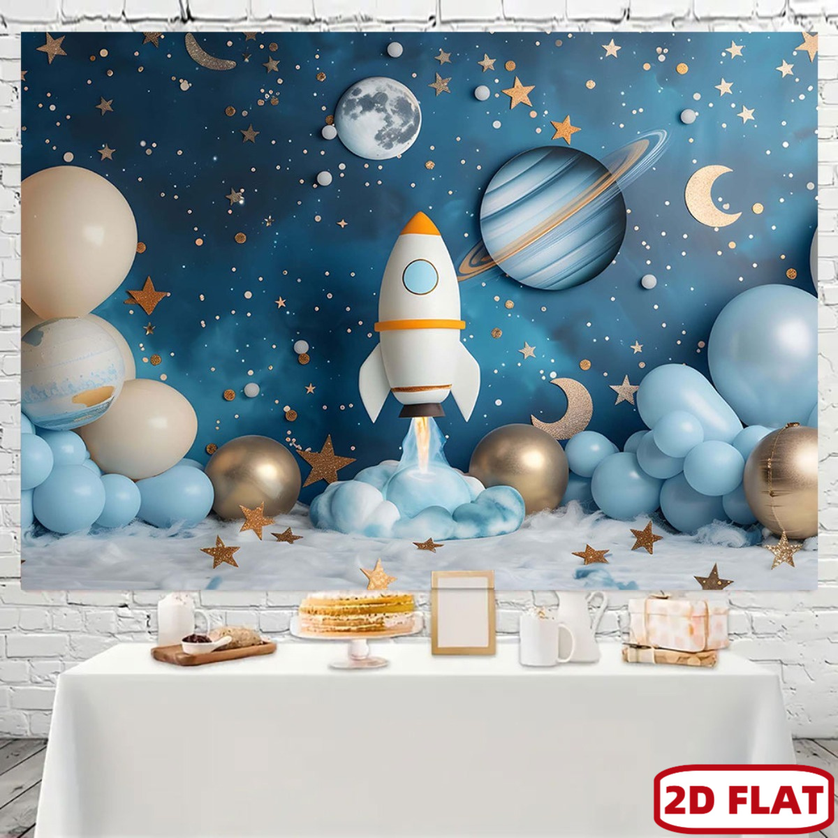 2D flat 1pc space theme party  - مراجعة Event Launch Party وسعره