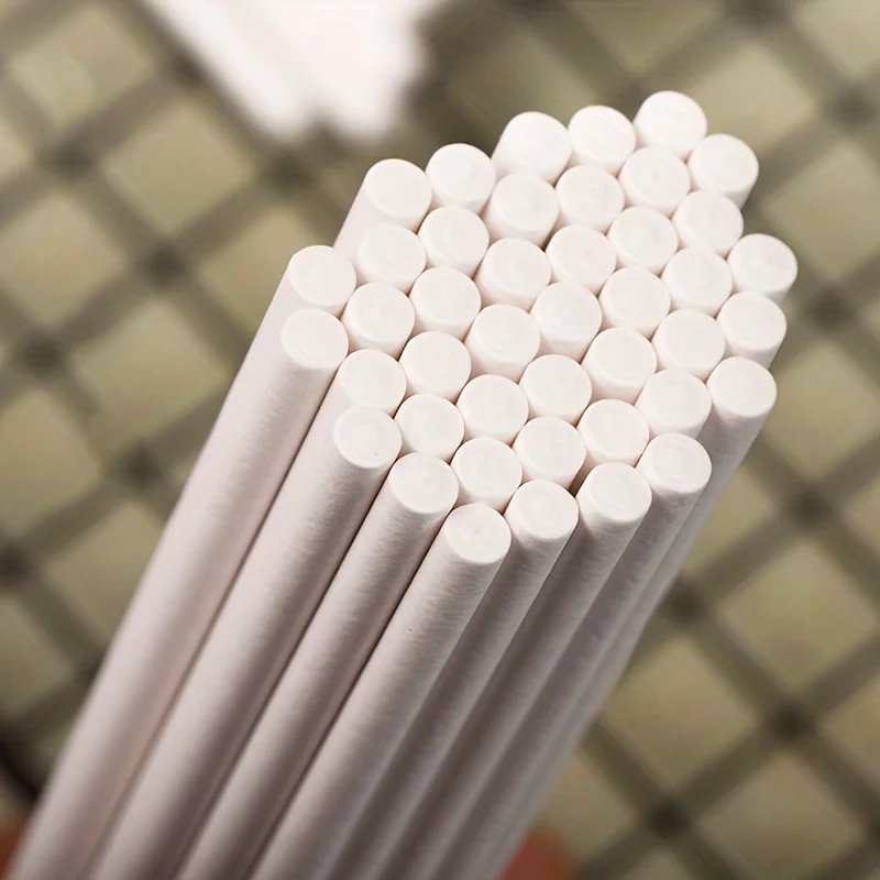 100pcs, Disposable White Kraft - مراجعة Paper Straw Color وسعره