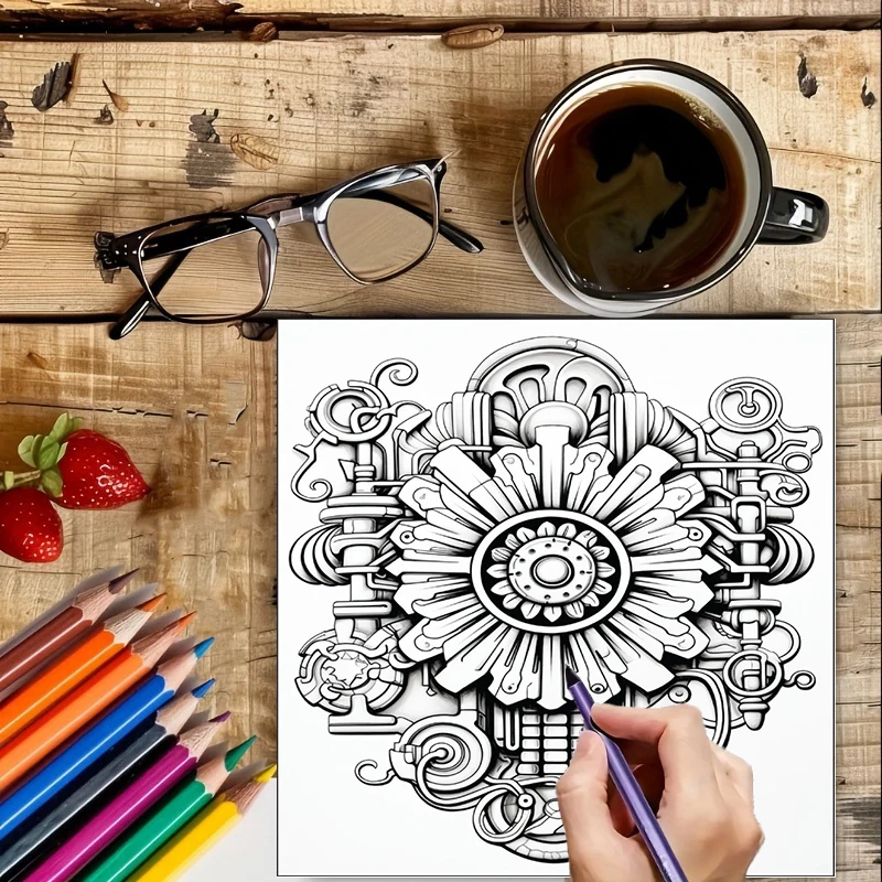 Coloring Book Steampunk Flower - مراجعة Supply Event وسعره