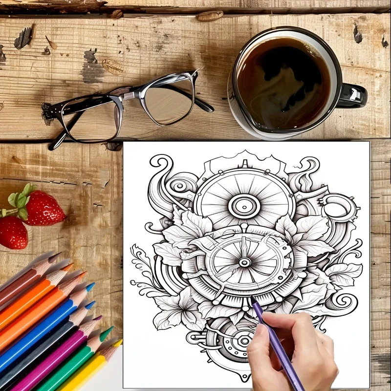 Coloring Book Steampunk Flower - مراجعة Supply Event وسعره