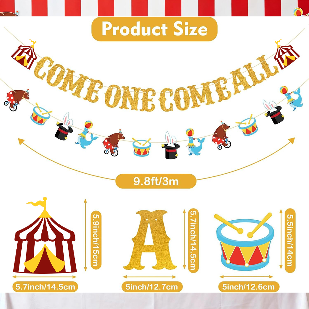 Gold Come One Come All Circus  - مراجعة Party Banner Gold وسعره